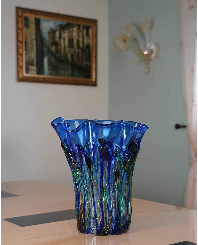 Glass Of Venice Murano Glass Oceanos Abstract Art Vase