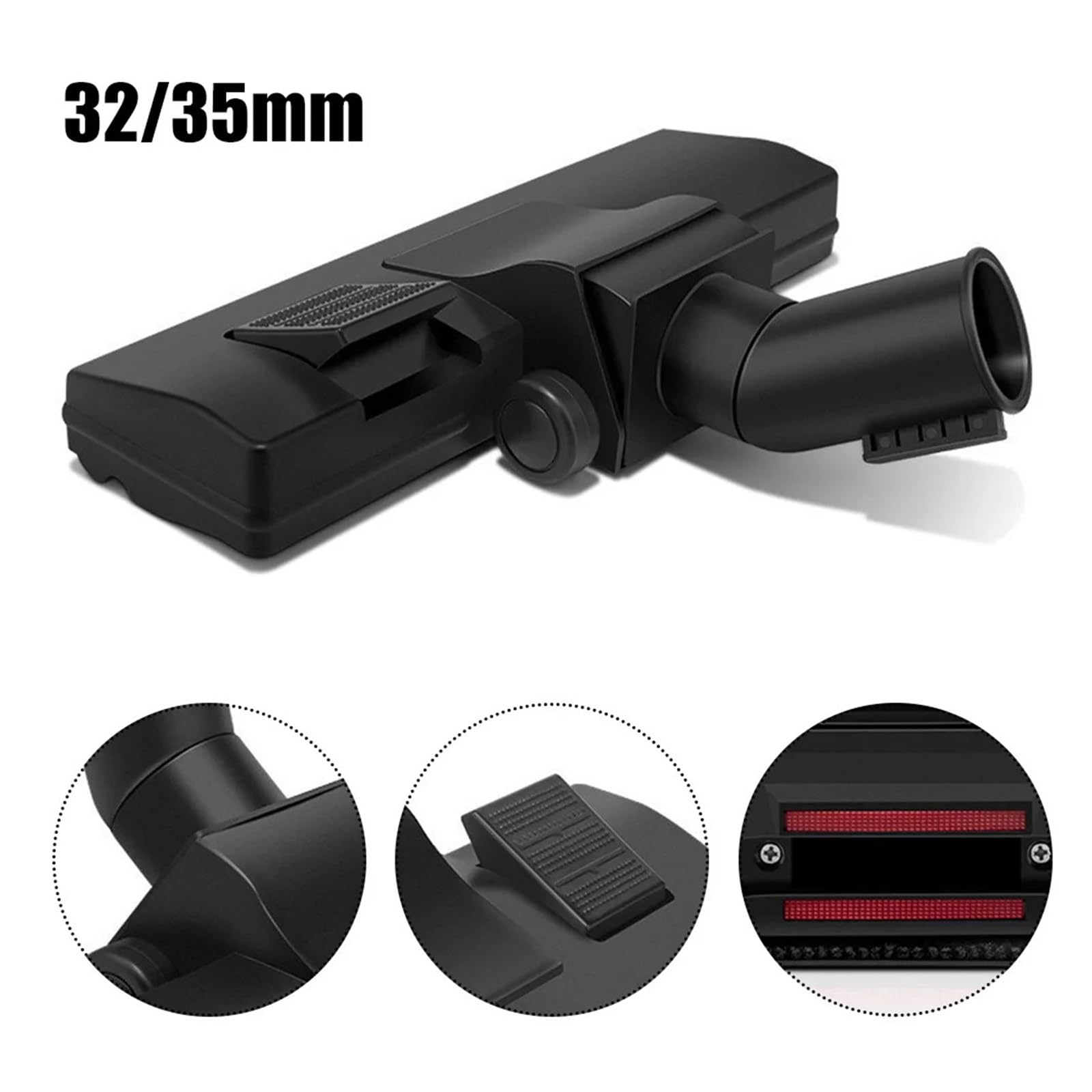 Generisch Haushaltsbedarf Staubsauger Bodendüse Schwarz 32-35 Mm Basis Laminat Universal Nützliche Dinge ， Kompatibel for Küchenteile Zubehör(32 mm)