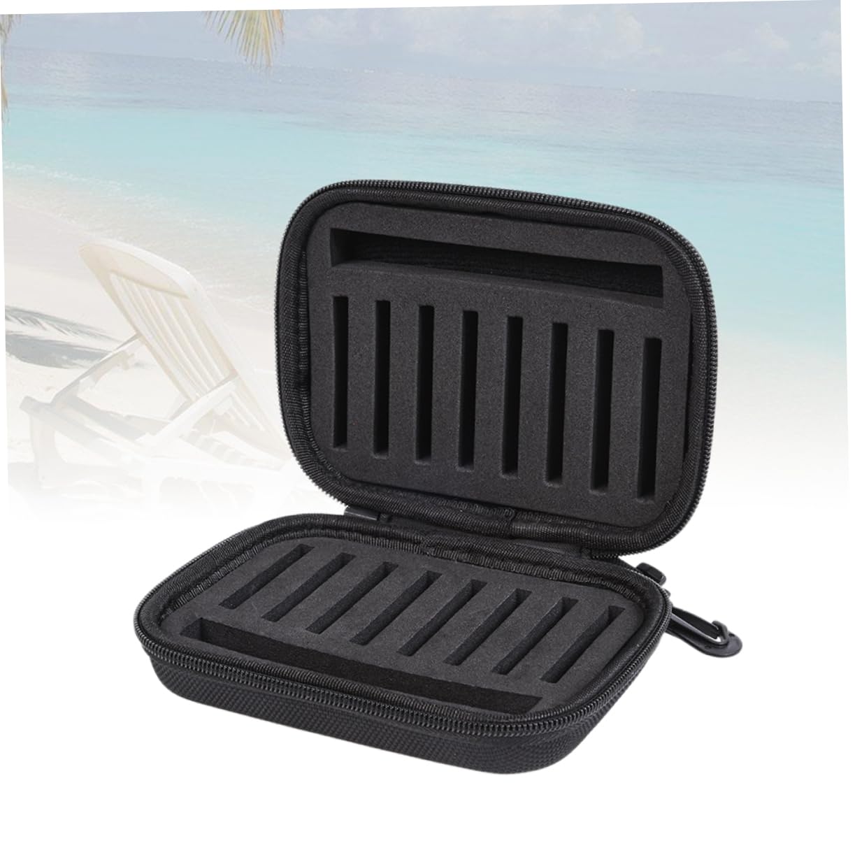 POPETPOP 2 Stücke Haken Tasche Pailletten Tasche Angeln Lockt Eva Liner Tragbare Lagerung Für Angler Schwarz