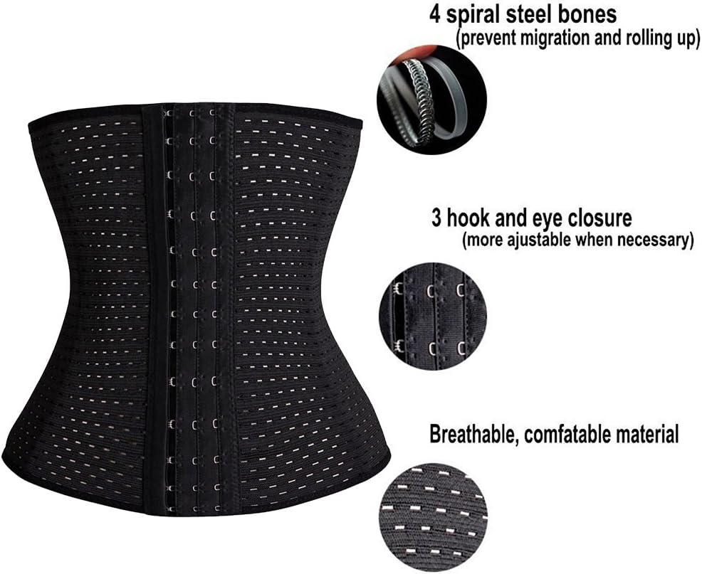 FLORATA Women's Waist Cincher Girdle Black - Image 5