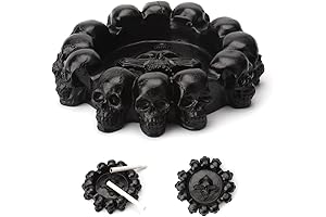 Halloween Skull Ashtray: Spooky Gothic Resin Container with 4 Slots