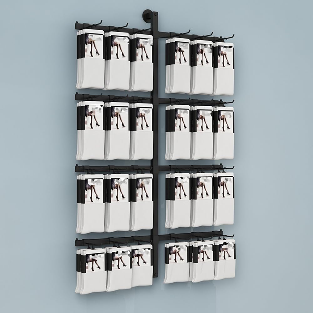 Wandmontiertes Aufbewahrungsregal für Kleidung, Accessoires, Spielzeug, Unterwäsche, Badebekleidung, Präsentationsständer, Metall-Organizer für Einzelhandel