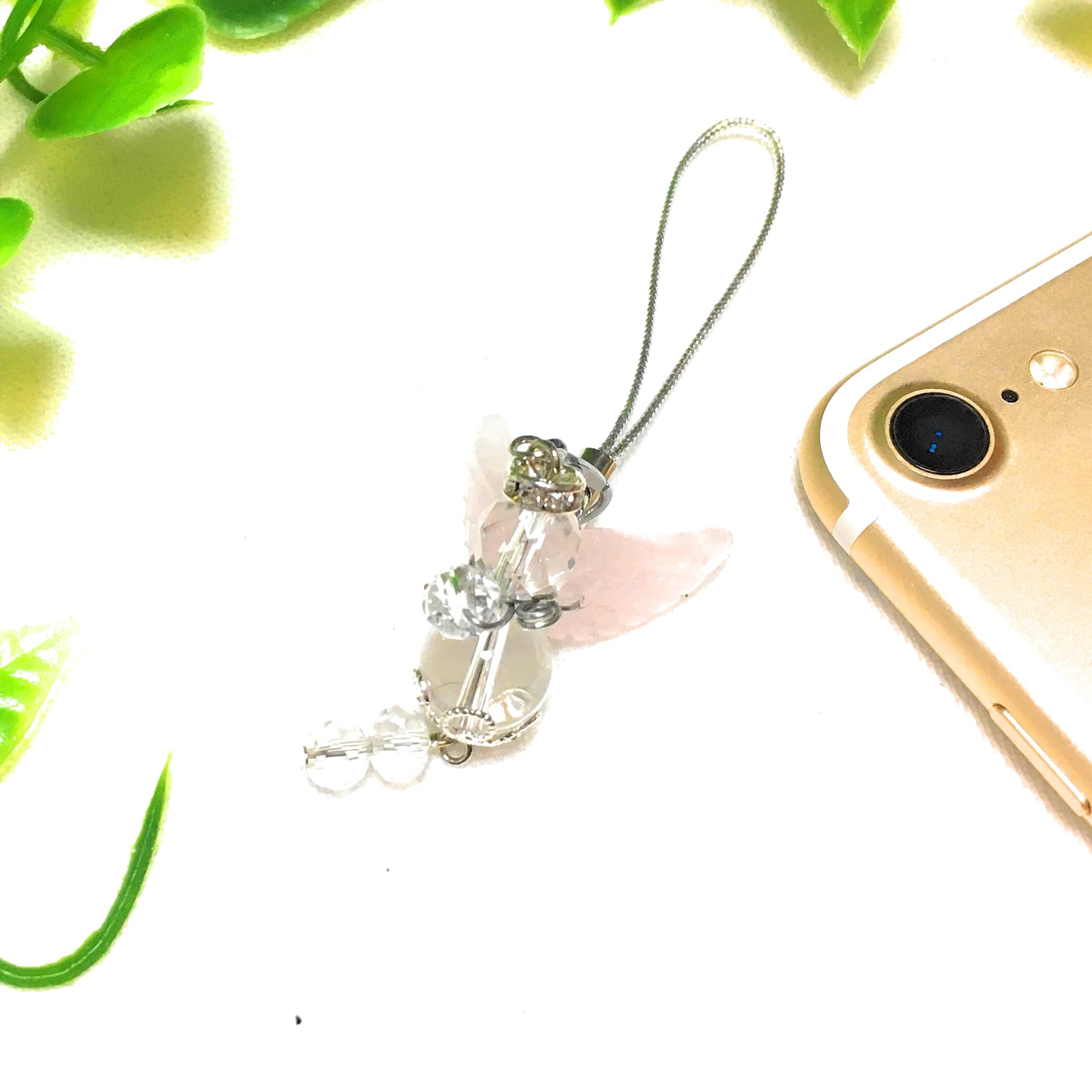 Amazon.co.jp: 天使の羽 願いを叶える 天使 ストラップ/(ローズ