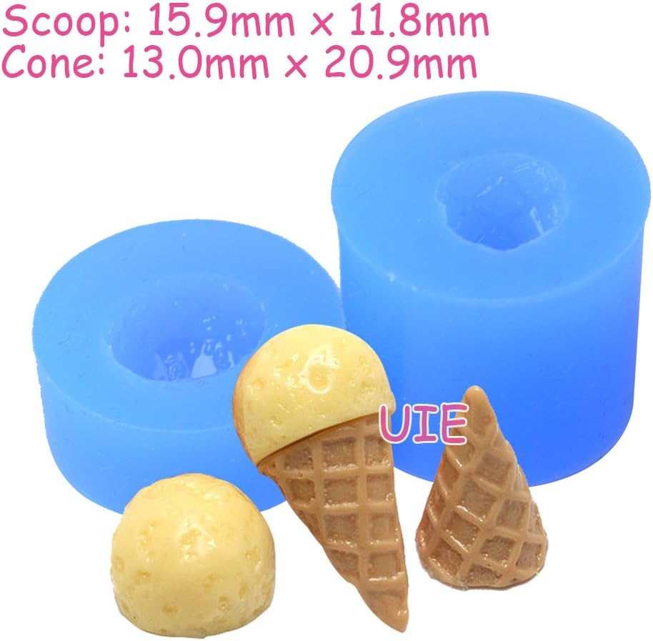062LBX, 063LBX 1 Set 2 Pcs Molds 3D Ice Cream Silicone Mold Miniature Sweets Jewelry Charms Kawaii Cabochon Mold