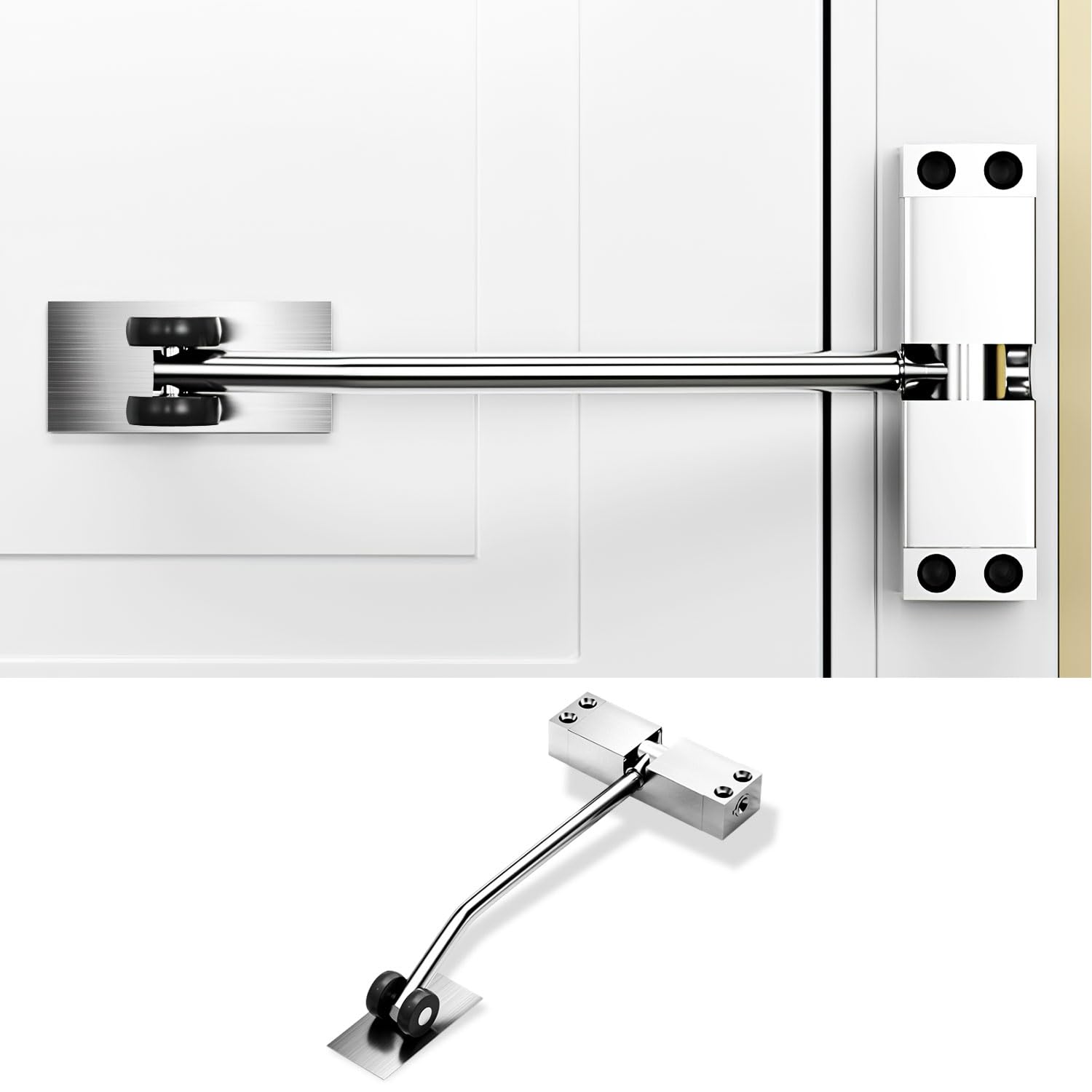BendJoy® Automatic Door Closer, Safety and Quiet Aluminum Alloy Hydraulic Door Closer, Spring Door Closer for Home, Suitable for Wooden and Iron Doors, Weight Up to 40Kgs (Silver) (B0DCFFNQFD) Amazon Price History, Amazon Price Tracker