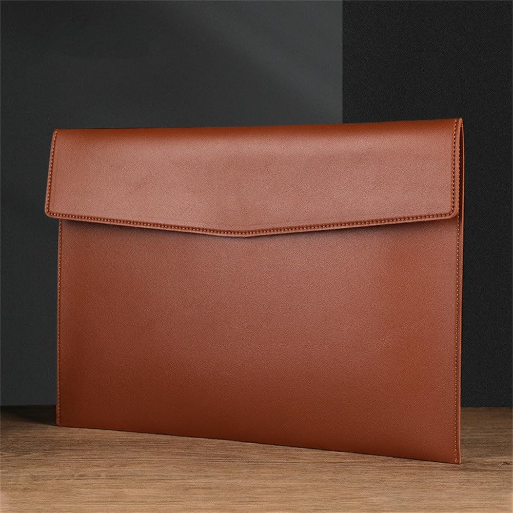 Etui na dokumenty ze skóry PU, Skórzana koperta na dokumenty, teczka na dokumenty, teczka biznesowa, PU, ​​wielokolorowa, 24 x 33 cm, opakowanie 2 szt.(Brown)