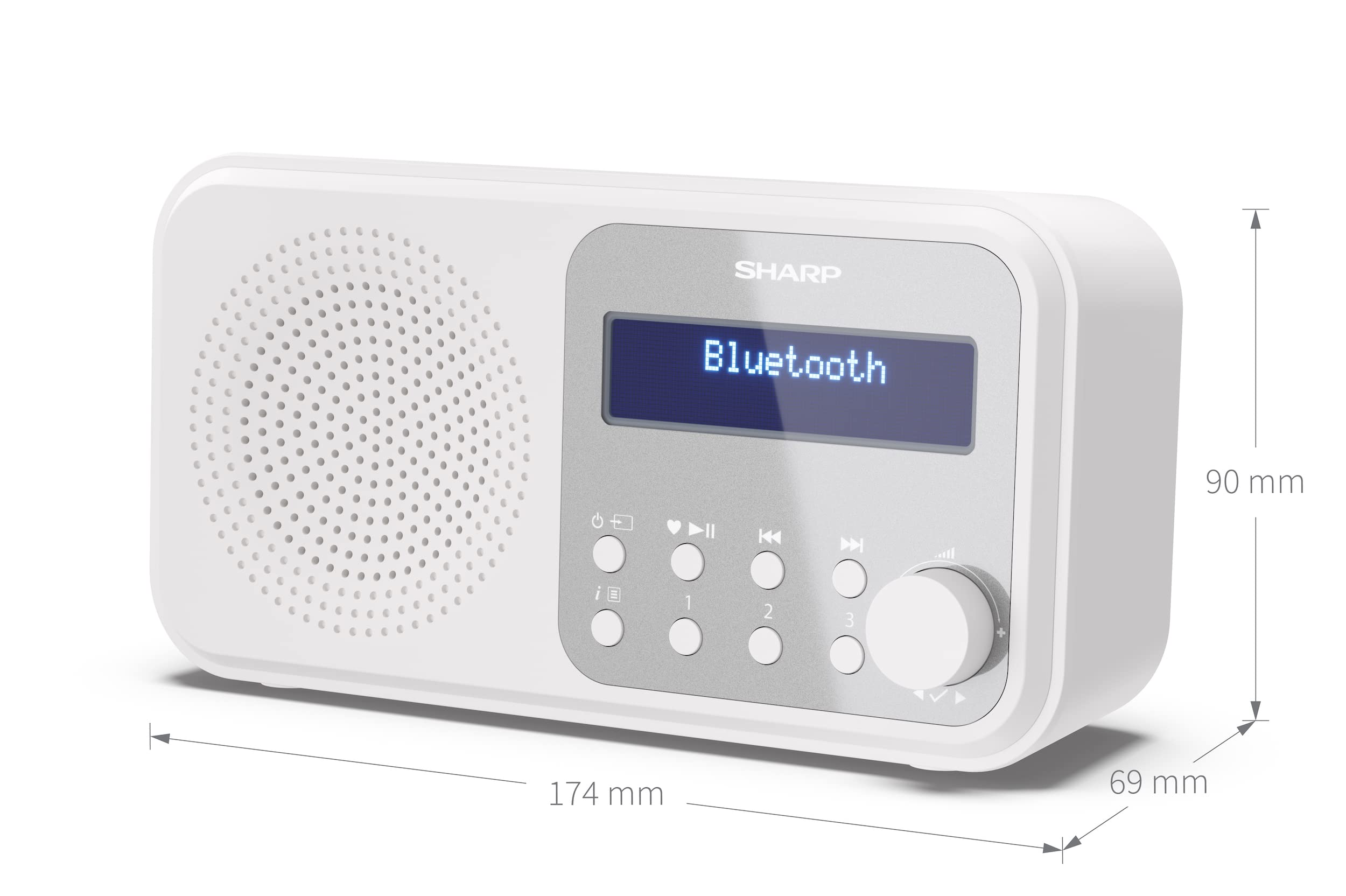 SHARP DR-P420(WH) Tragbares DAB+ Radio mit Bluetooth 5.0, DAB+/FM, USB- oder Batteriebetrieb, Dual-Wecker, 40 Senderspeicher, Kopfhöreranschluss – Tokyo Digitalradio Snowy White | Bluetooth 5.0, DAB+/FM, USB- oder Batteriebetrieb, Dual-Wecker, 40 Sendersp