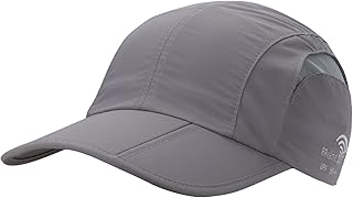 RRvane Folding UPF50+ Sun Protection Hat, Quick Dry Baseball Cap Portable Adjustable Outdoor Sports Hats for Men, Women (Light Grey-B, Classic)