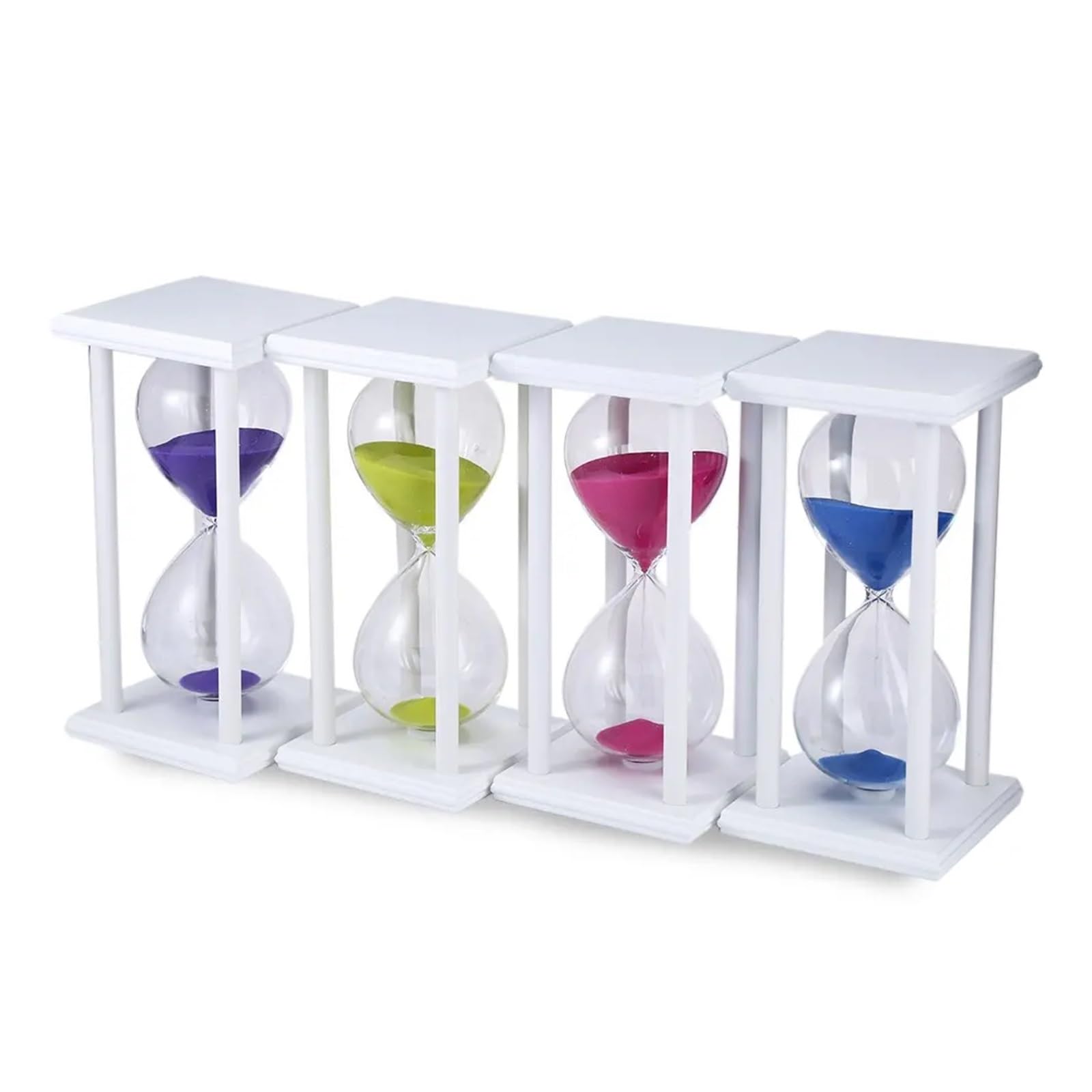 Sanduhr Sand Timer Küche Schule Moderne Holz Stunde Glas Uhr Tee Hause Dekoration Geschenk(Black PINK,60mins)