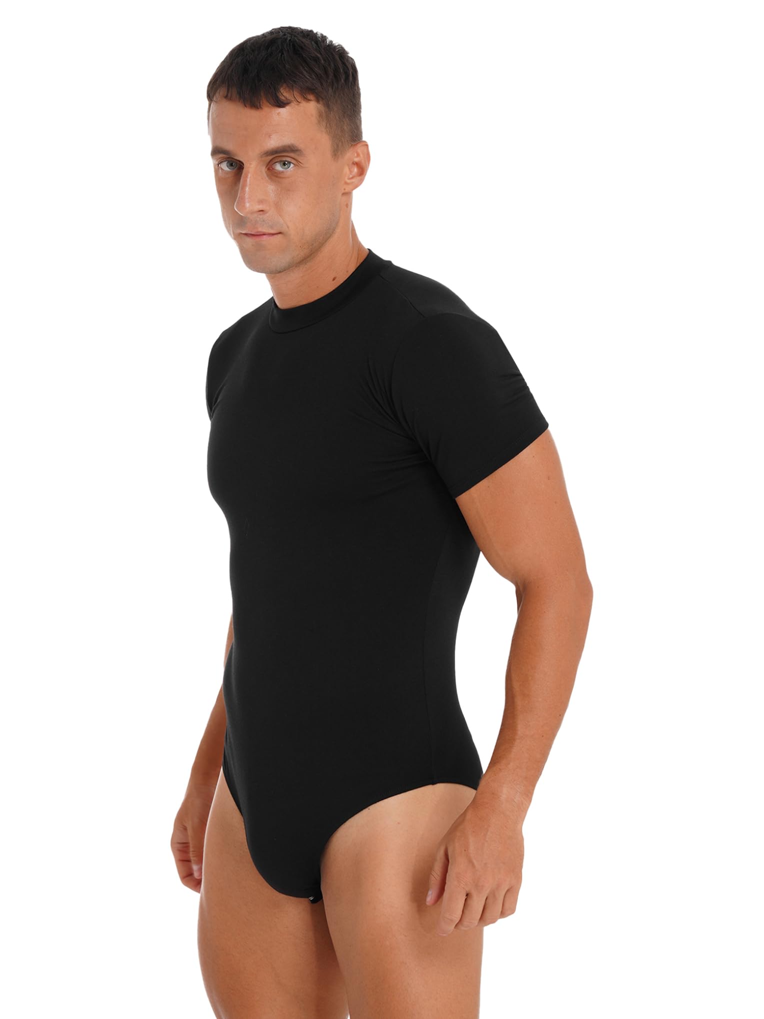 Homme Body de Sport Manche Courte T-Shirt Gymnastique Justaucorps