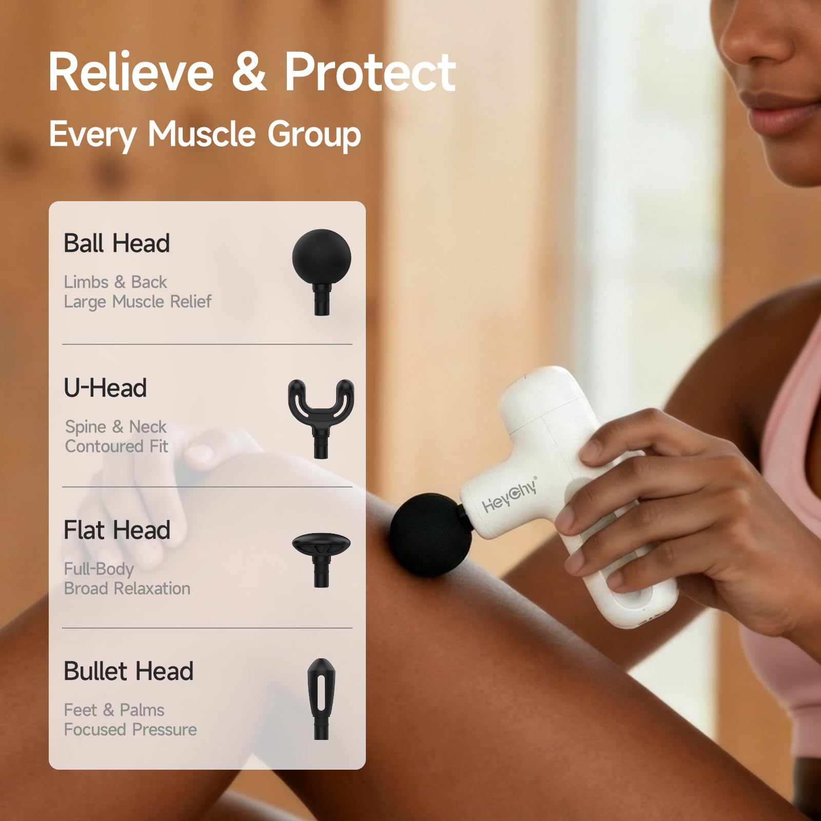 HEYCHY Super Mini pistolet de massage en tissu profond pour athlètes, petit pistolet de massage de voyage, outil de massage musculaire portable de percussion pour soulager les douleurs corporelles