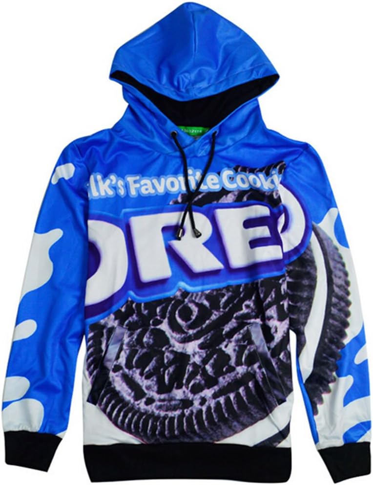 Chic Pullovers Cookies Oreo Men hip hop 3d Swag Sweatshirt Sport Suit Hoodies (XL)