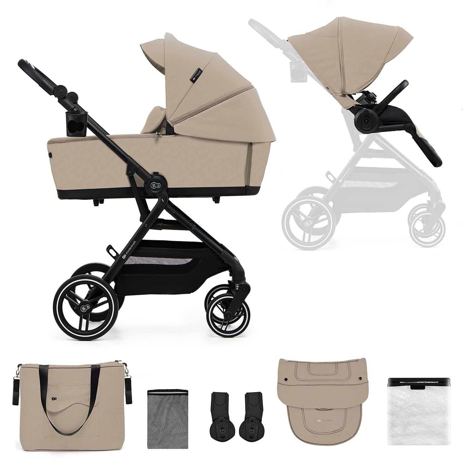 Cochecito 2 en 1 Yoxi Sand Beige Kinderkraft
