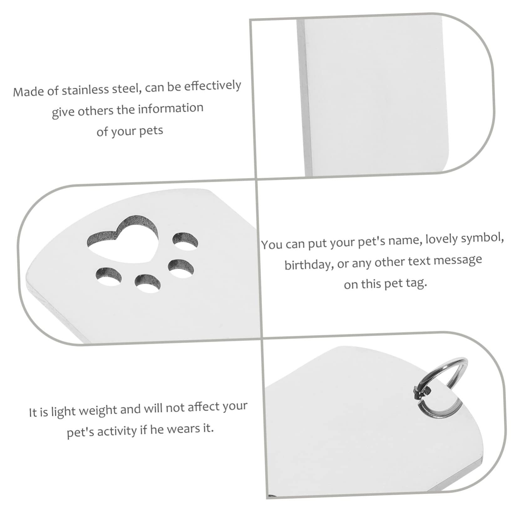 FRCOLOR 20pièces Étiquettes Identification Acier Forme De Patte Pour Chiens Et Médaille Personnalisable Pour Animaux De Compagnie Plaques à Graver
