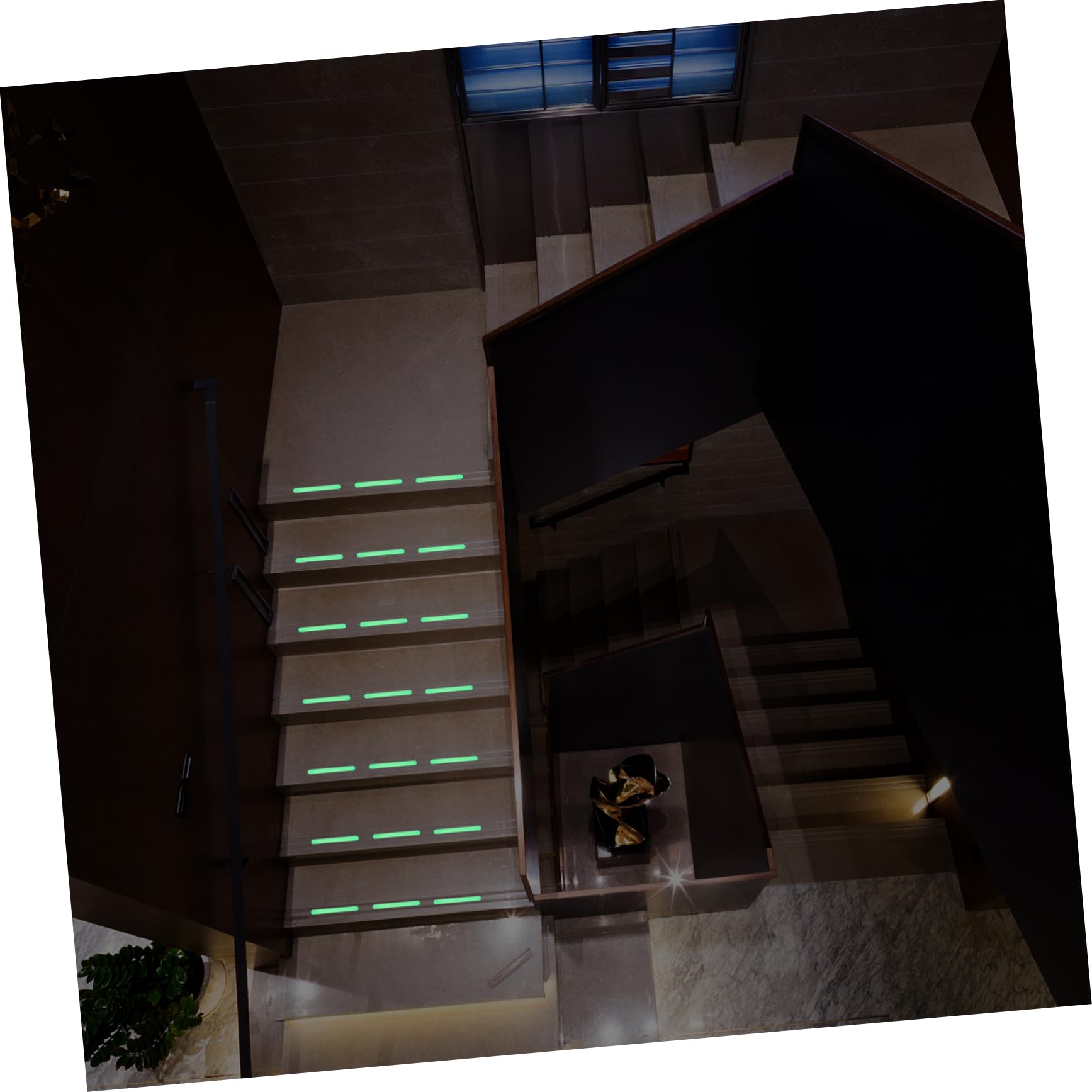 Gatuida 10 Juegos Cinta Antideslizante Sin Peldaños De Escalera Tiras Reflectantes Para Escaleras Divisores Peldaños De Escalera Antideslizantes Accesorio Rodillos Green Mañana Uds * 10