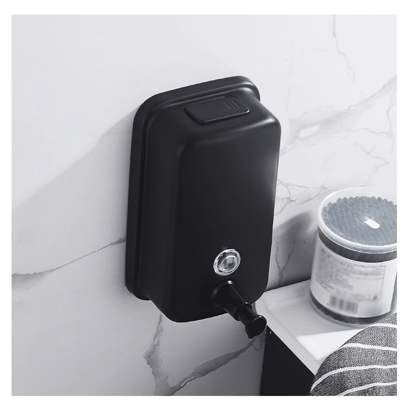 dispenser sapone/Dosatori per sapone liquido Dispenser di sapone nero senza punzoni Acciaio inossidabile Manuale Sanitizer Box, opzioni multiple di capacità, commerciale o residenziale Erogatore del S