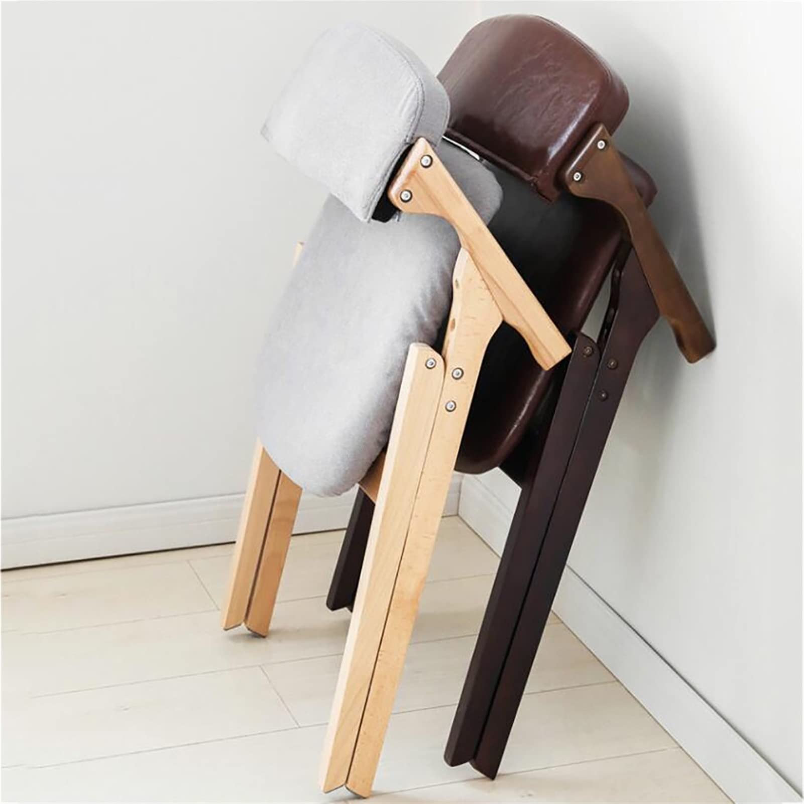 Sillas de Comedor Plegables tapizadas con Asiento y reposabrazos Acolchados, sillas auxiliares apilables para Cocina y Sala de Estar, Juego de 1