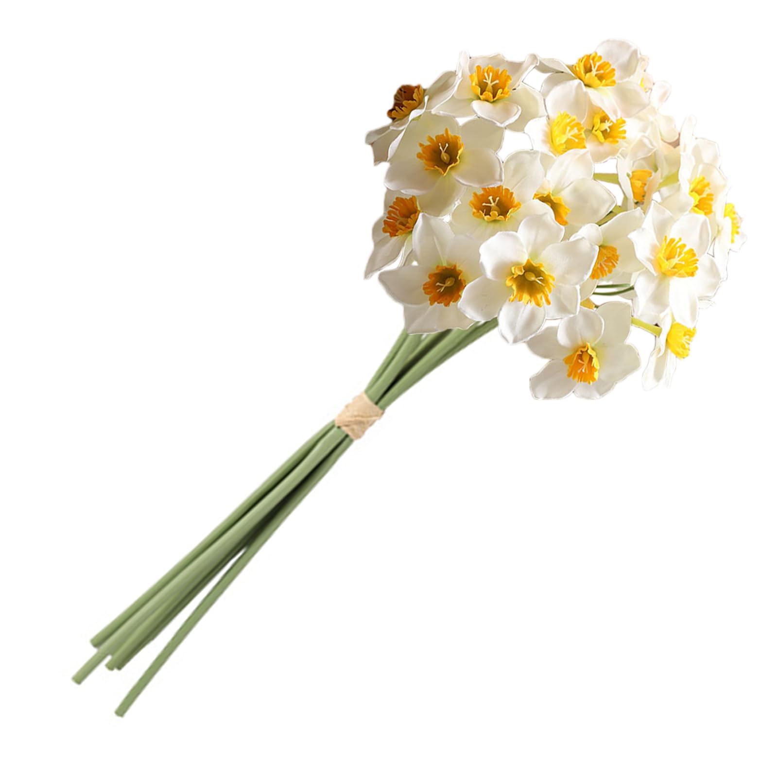 matumou 6Pcs Artificial Flower -friendly -fade Fabric Artificial Narcissus Flower Bouquet for Home Fake Flower