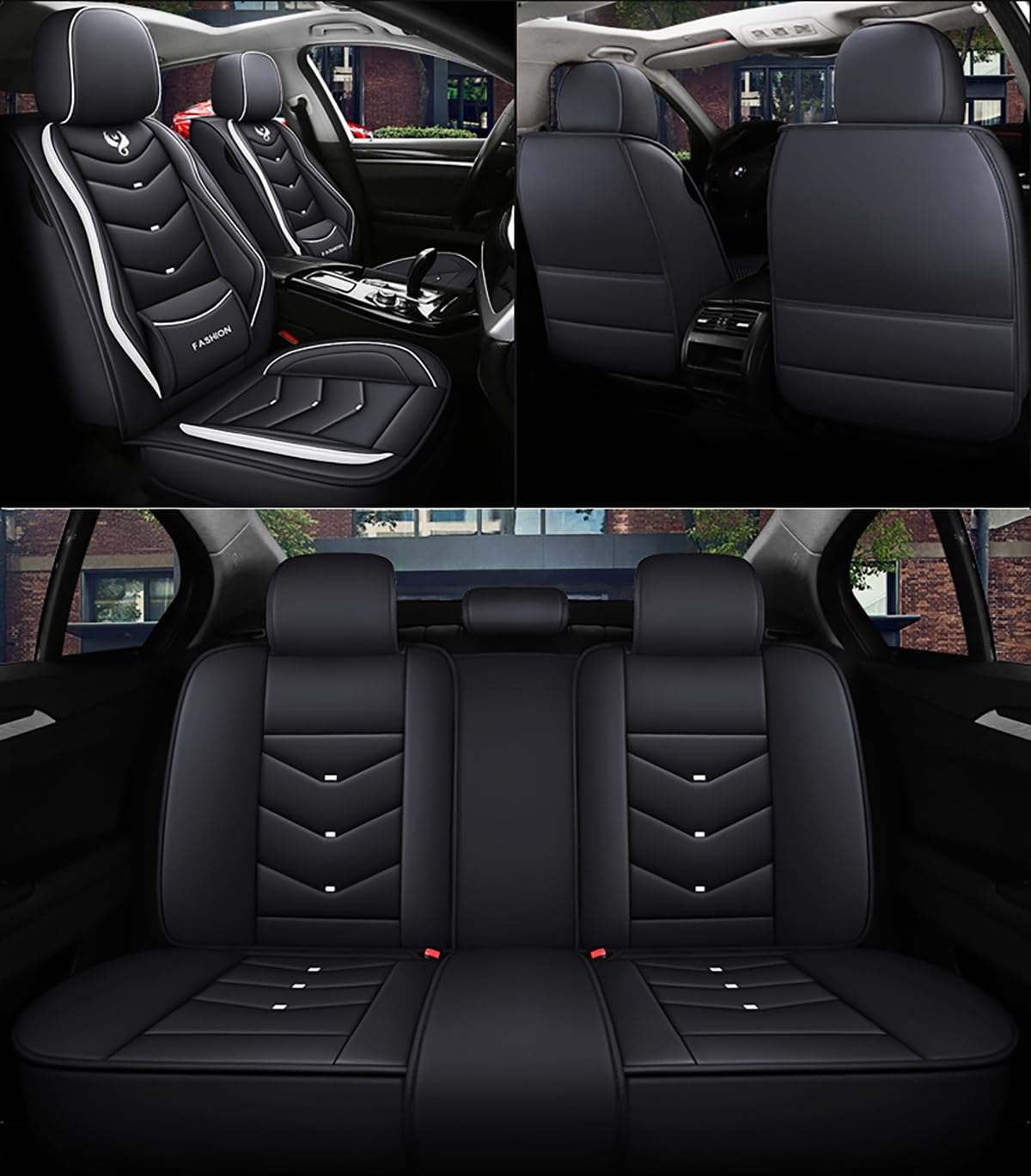 Car Seat Cover for Cadillac ATS 2013-2019 Waterproof and Dustproof Faux Leather Airbag Compatible Cushion Protectors Guards Car — view 2