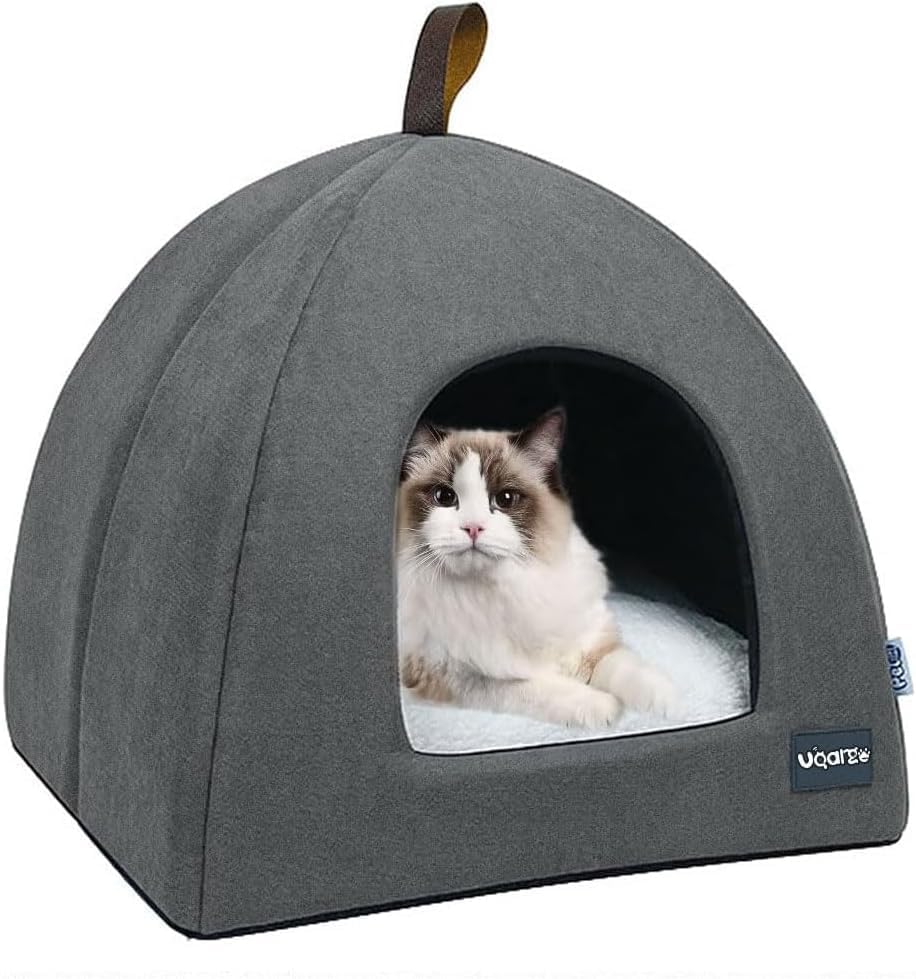 Cueva Suave y Cálida para Gato, Cama de Felpa con Cojín Interior ...