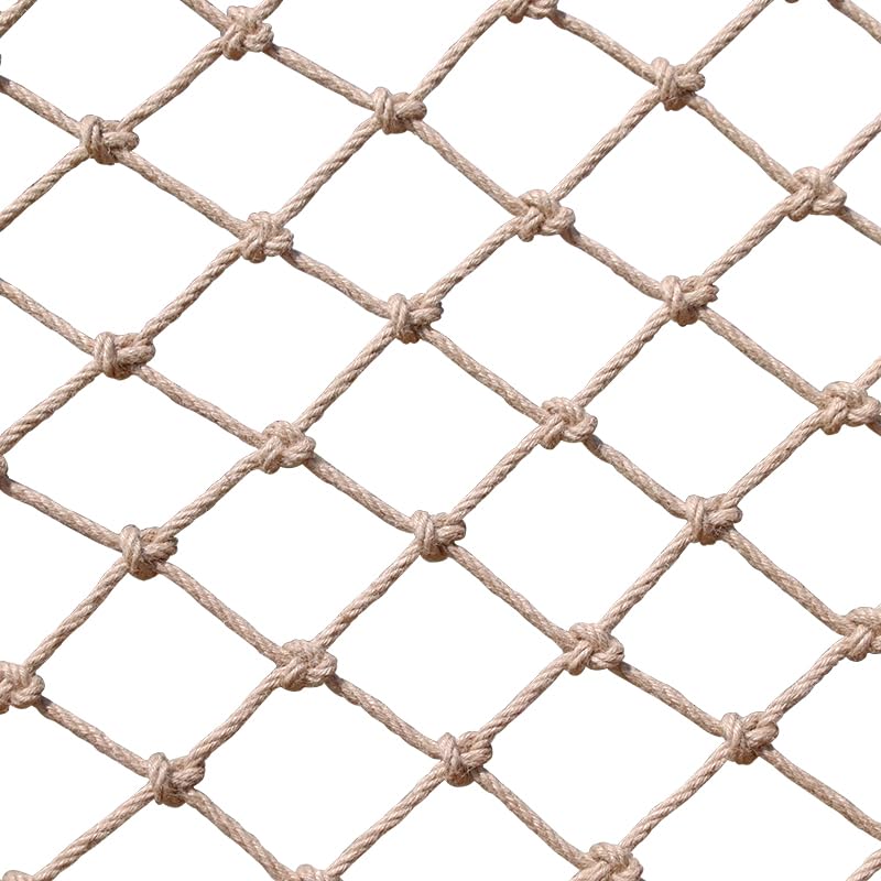 Plant Support Netting Multifunctional Net Garden Jute Trellis Twine Decorative Net Photo Wall Mesh Biodegradable Compostable Eco Friendly Natural Netting(4MM) (2 * 4m(6cm Grid))