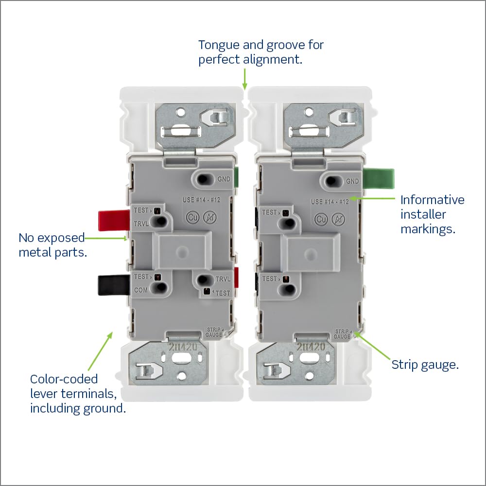 Leviton E5603-MW Decora Edge 15 Amp 3-Way Rocker Switch, 10-Pack, White, 10 Pack - Image 3