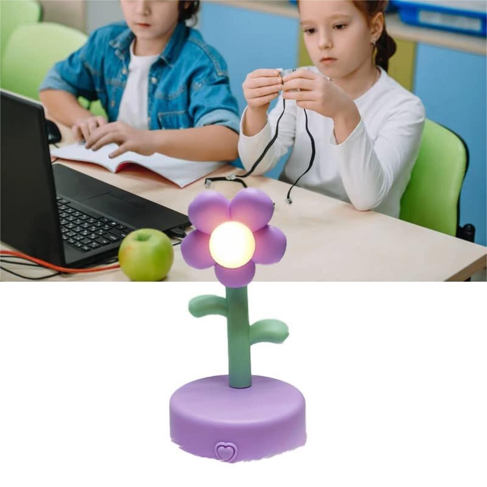 Lampada da Lettura per Camera 1 Lampada Da Tavolo A Forma Di Fiore A LED, Luce Notturna, Decorazione For La Casa Lampada da Scrivania(Blue)