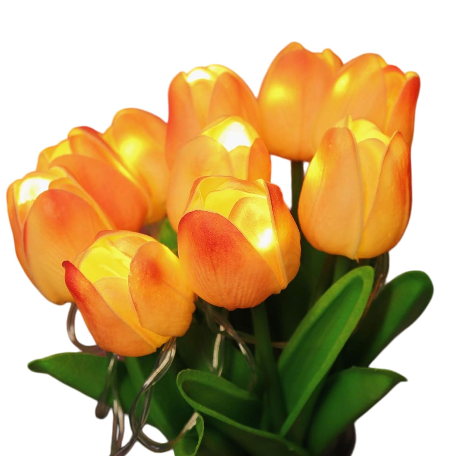 XIOANG Battery Operated LED Tulips Flower Lights 15PCS Set Home Party Decoration Lights for Bedroom Party Wedding Decors Dimmable Blossomy Night Lamps