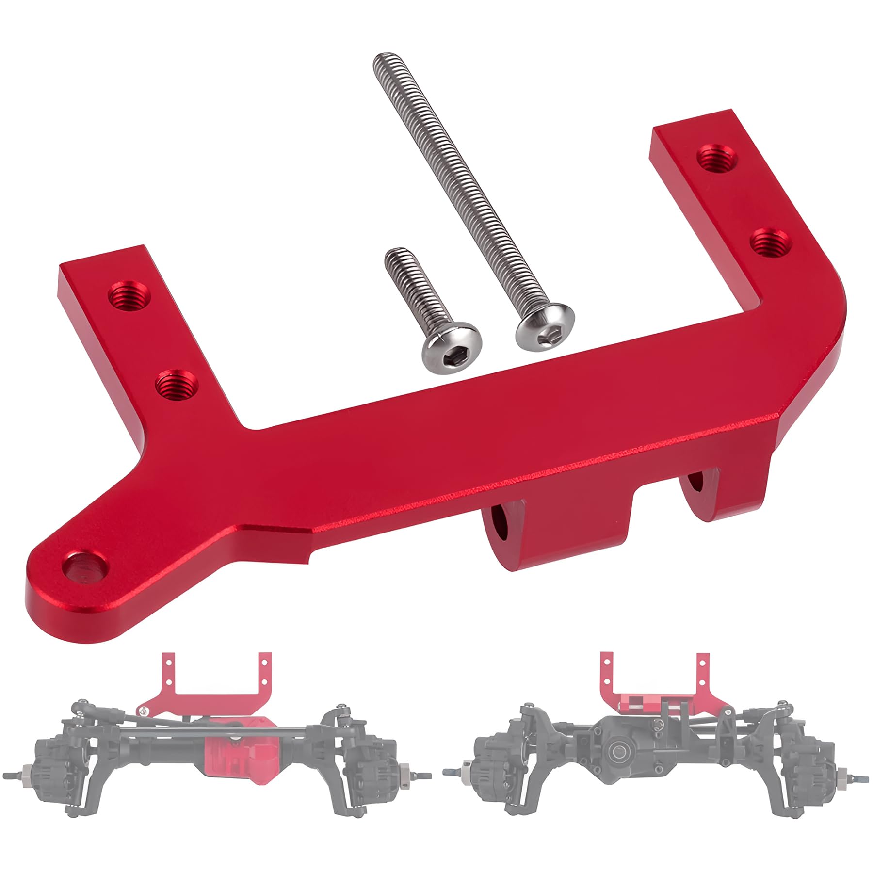 PowmokAMK TRX4 Servo Mount, Aluminum TRX4 SOA Mount 4-Link Suspension for 1/10 RC Crawler TRX4 Sevro On Axle Mount Upgrades (Red)