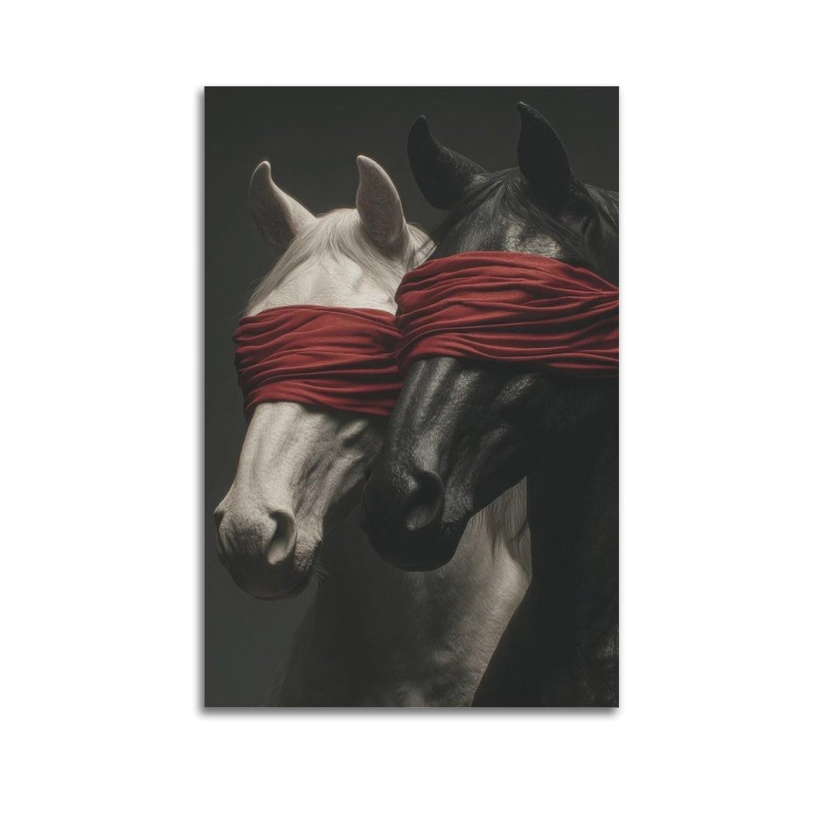 Xkuga Boys Unframe-Style Surealist Horse Poster Zen-Inspired Symbols Primal Power Modern Decorative Canvas Prints - Ideal Wall Art For Family, Man Cave, Game Room, & Girls Bedroom 24X36inch(60X90cm)