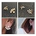 Suyi Fashion Hollow Lotus Flower Earrings Crystal Simple Chic Stud Earrings Set BG