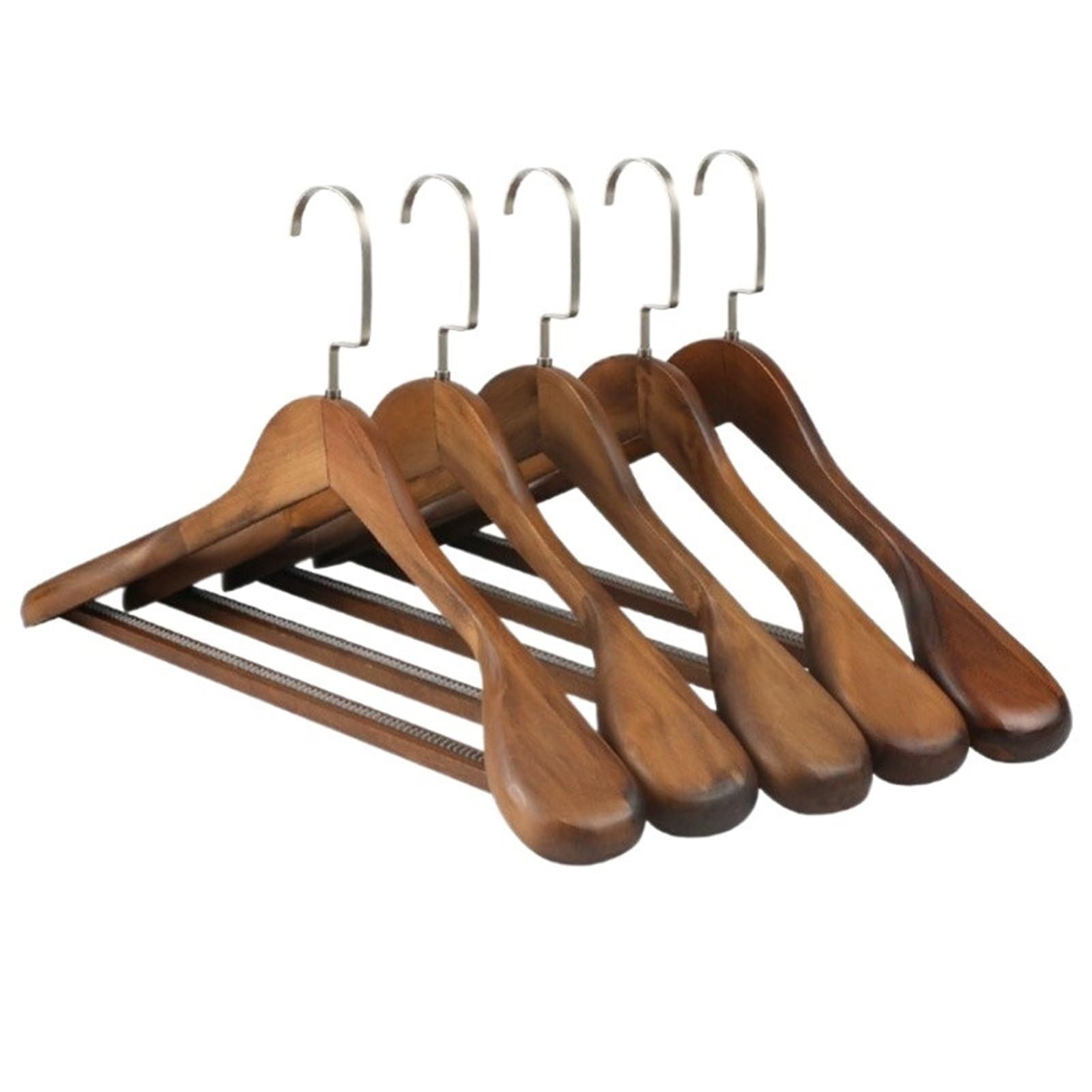 TXGJWRA Coat Hangers Wide Hanger Wardrobe Cabides Closet para 5Pcs Suit Hanger Suit Hangers for Shoulder Clothes Wooden,B-Man