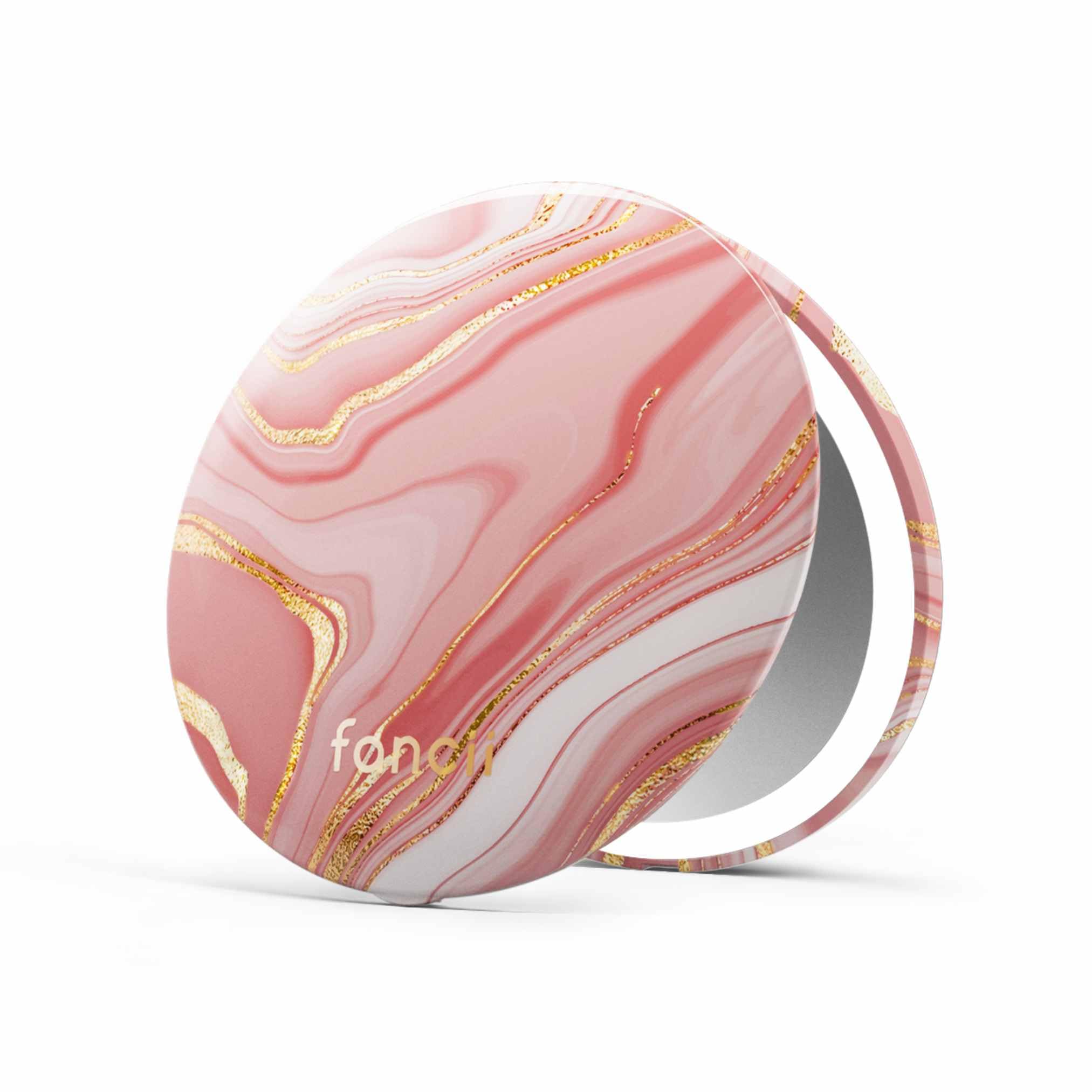 Fancii Mini Taylor Compact Magnifying Mirror with LED Light, 10x/1x, Rechargeable, 3 Light Settings, Dimmable - Small Lighted Travel Handheld Mirror