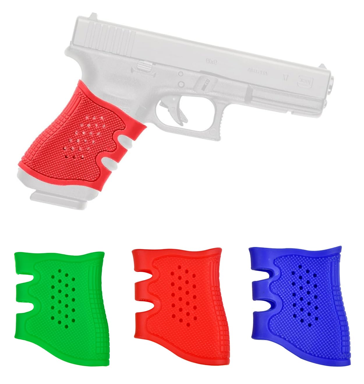 Tactical Rubber Grip Glove Sleeve Slip-On Ventilated Grip Grips for Glock