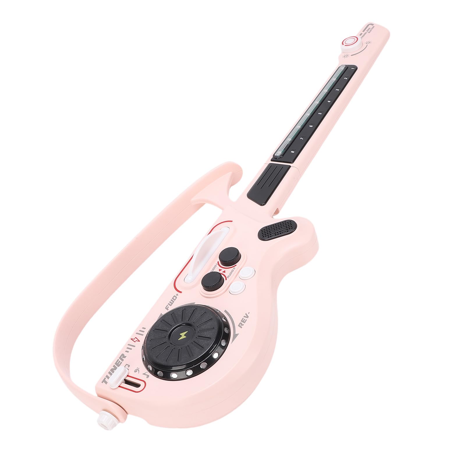 Chitarra Intelligente Senza Corde con Giradischi DJ e Luci LED Multicolori per Esperienze Musicali per Bambini Sopra i 3 Anni (Rosa)