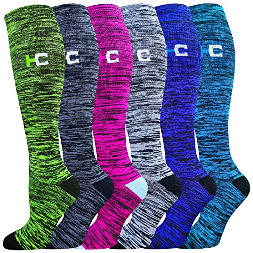 Compression Socks for Women & Men 6 Pairs 15-20 mmHg is Best For