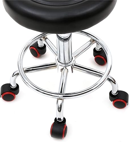 Miniatura 8 de Taburete giratorio para salón con soporte de espalda, taburete hidráulico ajustable con respaldo para masaje de belleza peluquero tatuaje (estilo