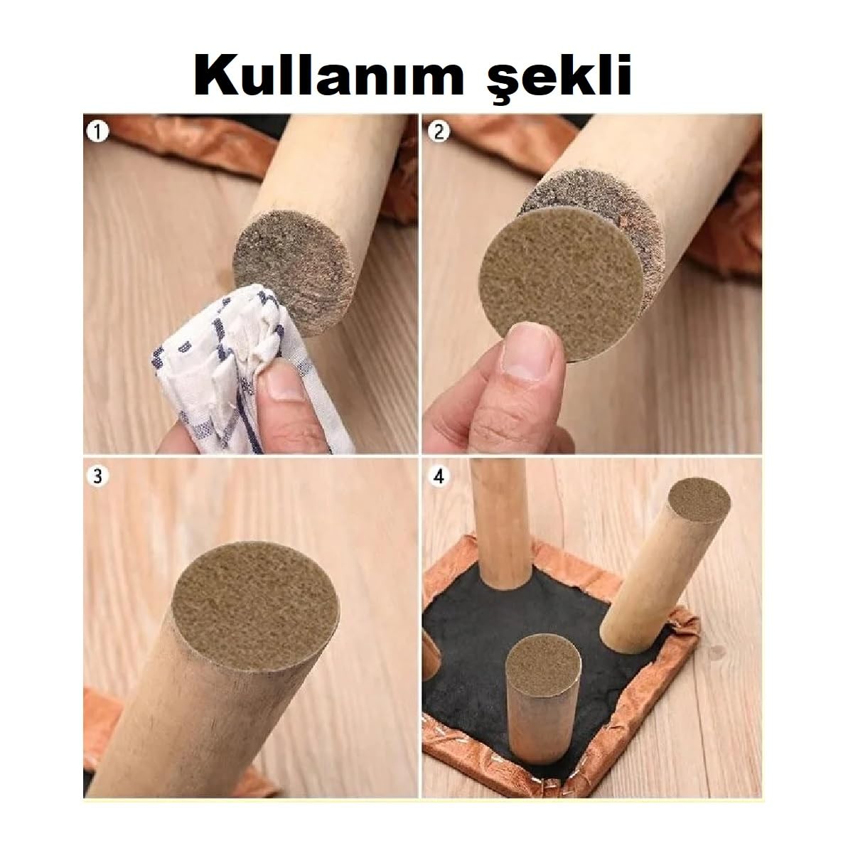 Pacific Mobilya Keçesi,Kendinden Yapışkanlı Zemin Koruyucu Kahverengi (Çap 20mm)