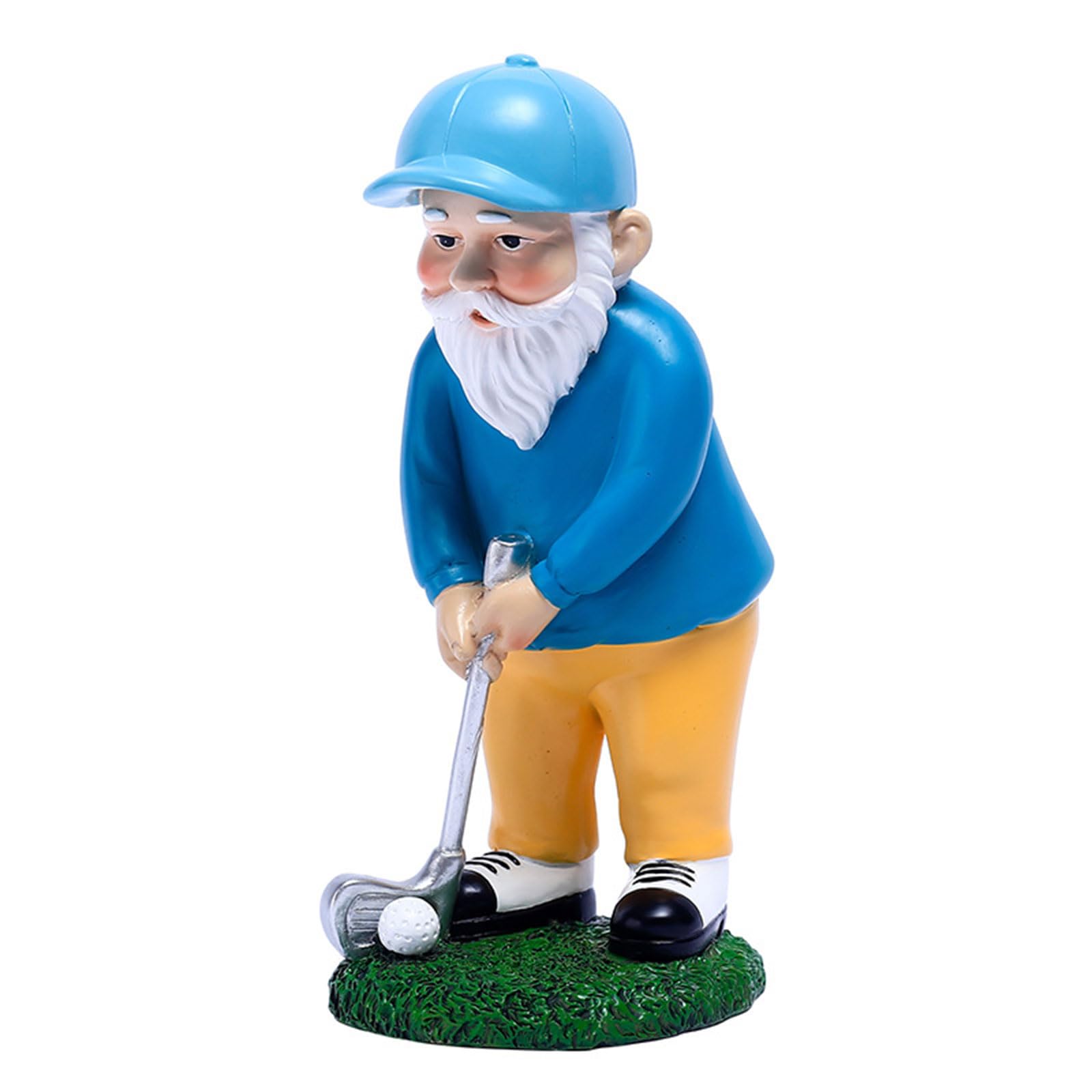 Tqcplfdiddo Funny Golfing Garden Gnomes Statue Hand-Painted Outdoor Dwarfs Figurine For Patio Yard Desk Home Office Decoration