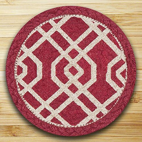 Earth Rugs GA04Burgundy/Natural 7” Round Trivet Home