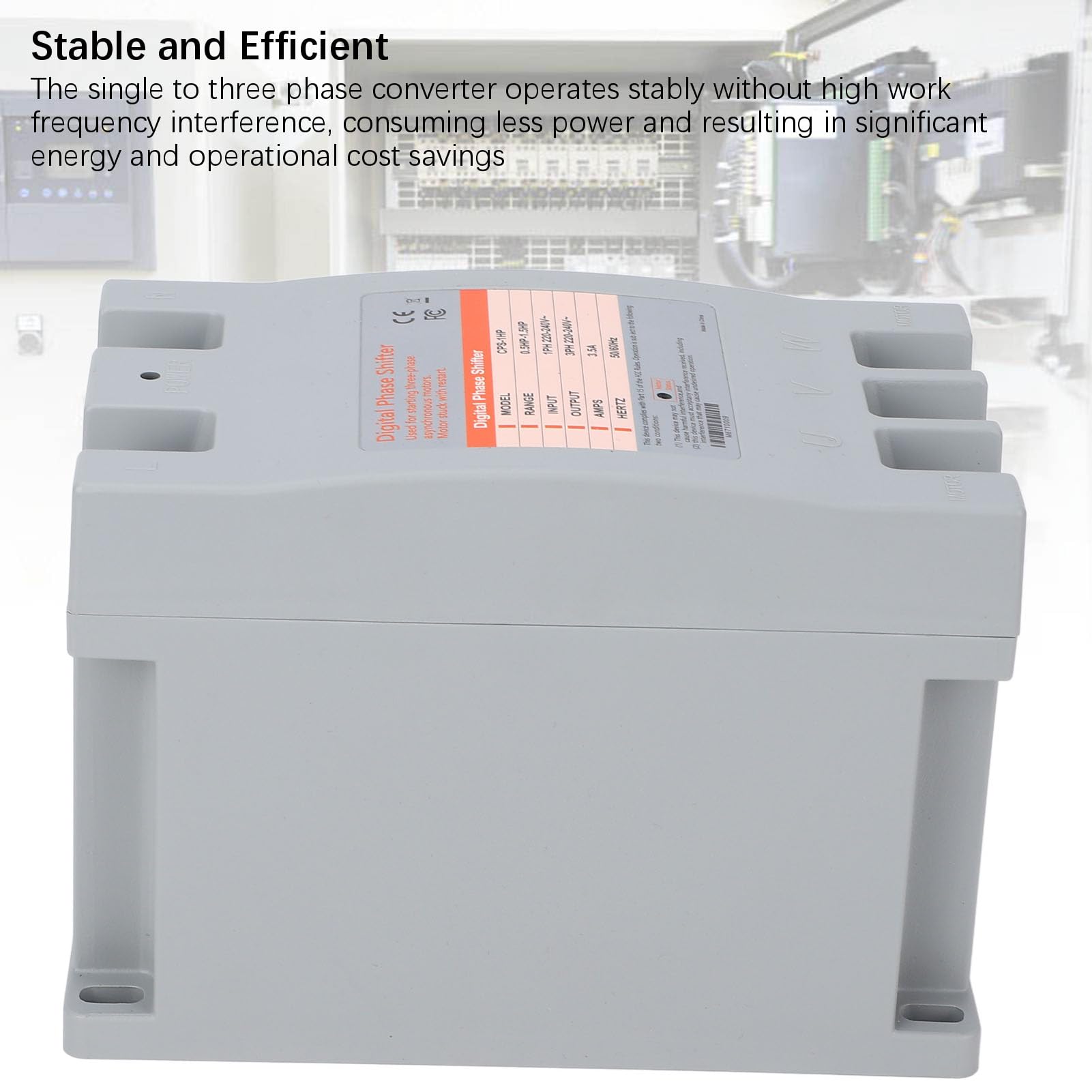 Convertisseur monophasé vers triphasé, Déphaseur Numérique 220–240 Volts Courant Alternatif Moteurs à Induction Triphasés CA
