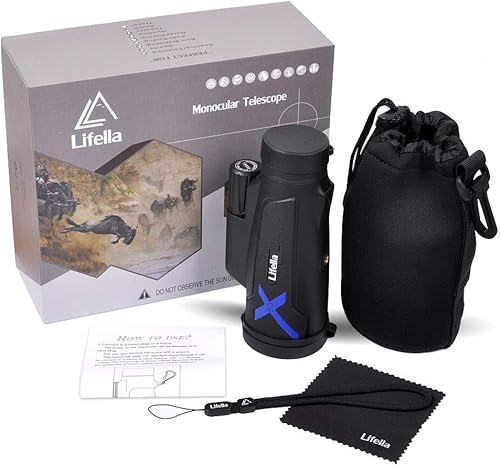 Miniatura 3 de Lifella Telescopio monocular de alta definición de 12 x 50 pulgadas, alcance monocular de alta potencia BAK4 Prism FMC, visión nocturna, para la