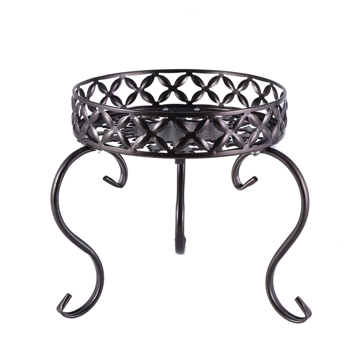 YARNOW Flower Planter Stand Shelf Cast Iron Potted Plant Stand Metal Planter Rack Vintage Rustic Style Indoor Outdoor Garden Pots Container Supports (Bronze)