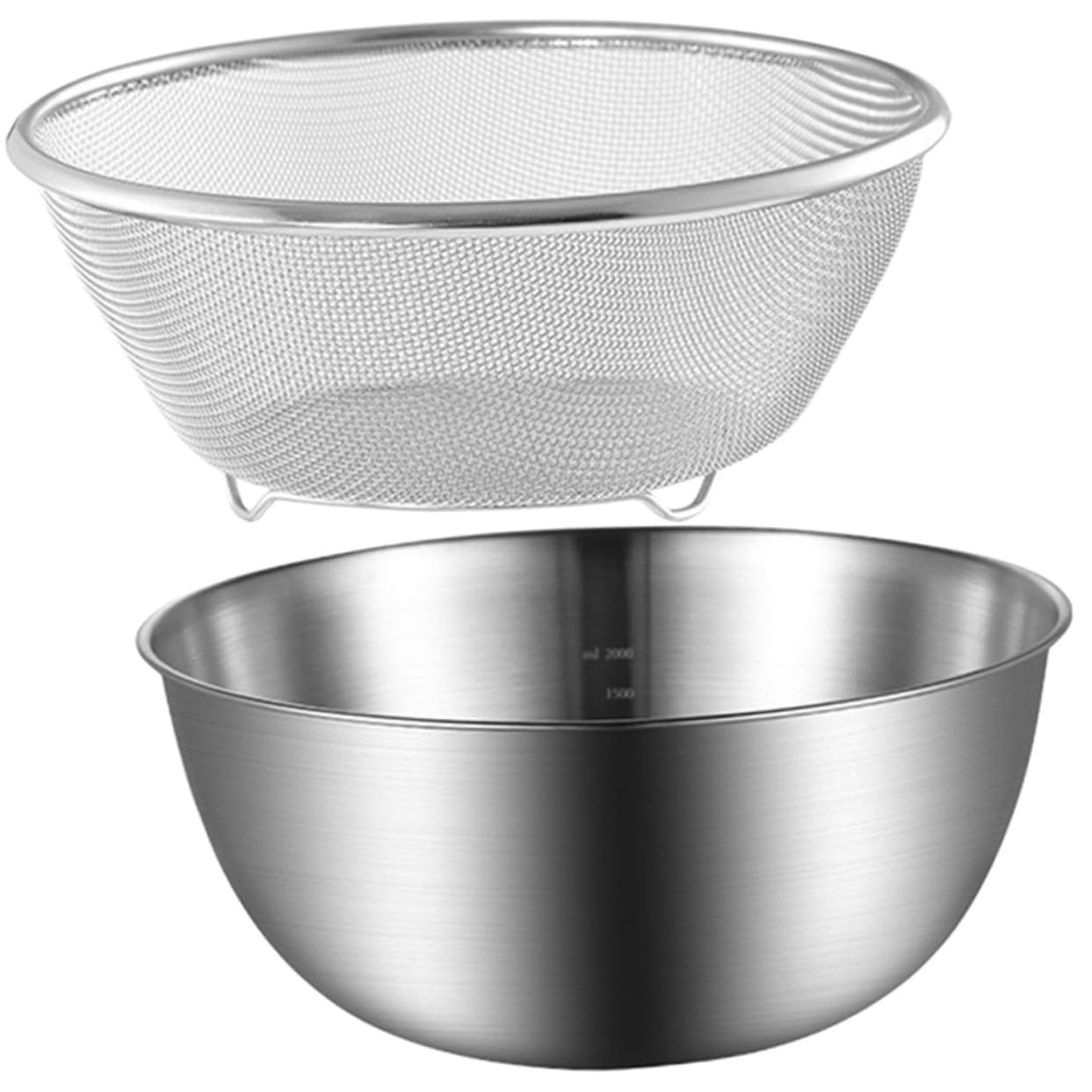 Acero Colador Arroz Juego Inoxidable, de 2 de Piezas para Cocina