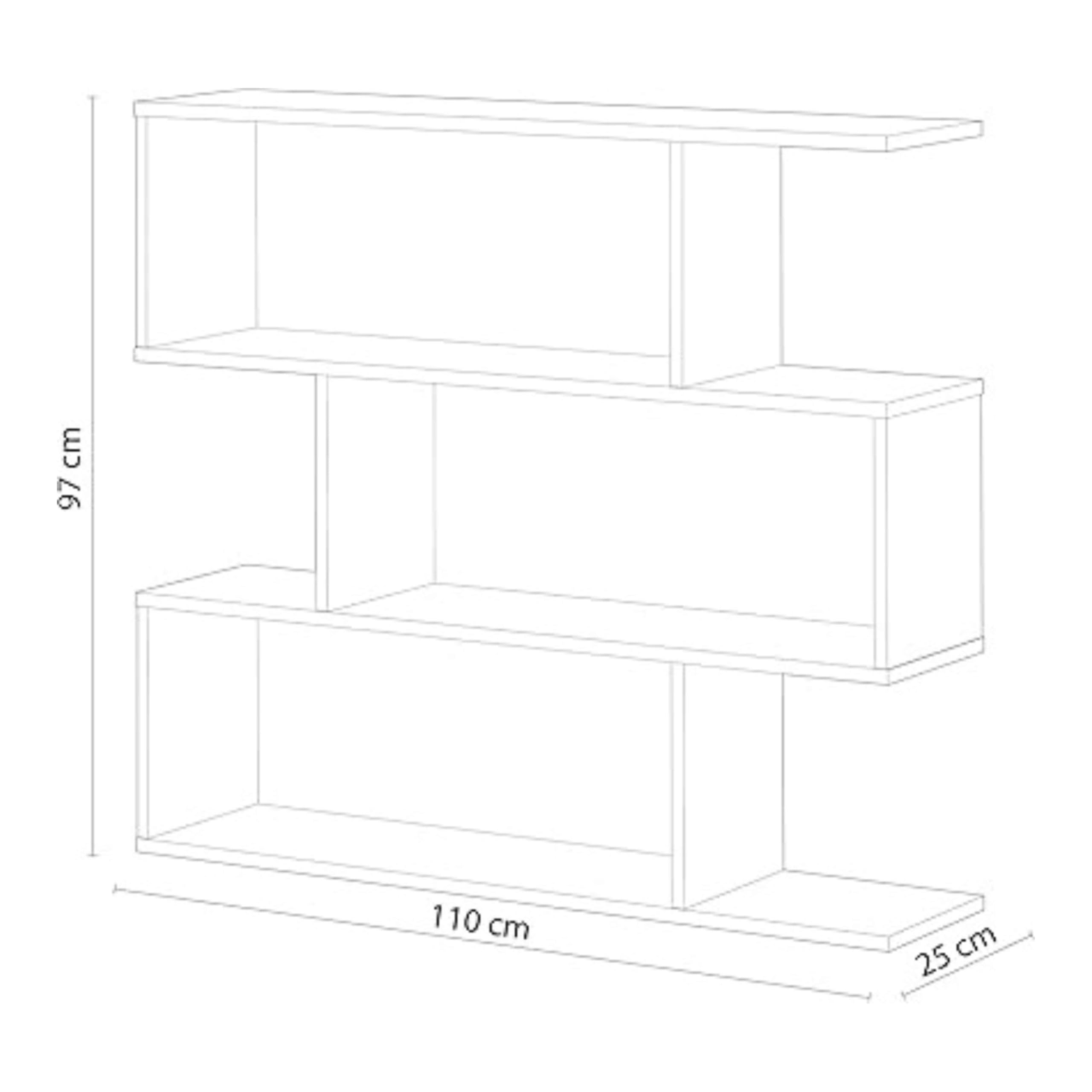 Habitdesign Estantería Baja Plutón Color Cemento salón despacho Estilo Moderno 97x110x24 cm
