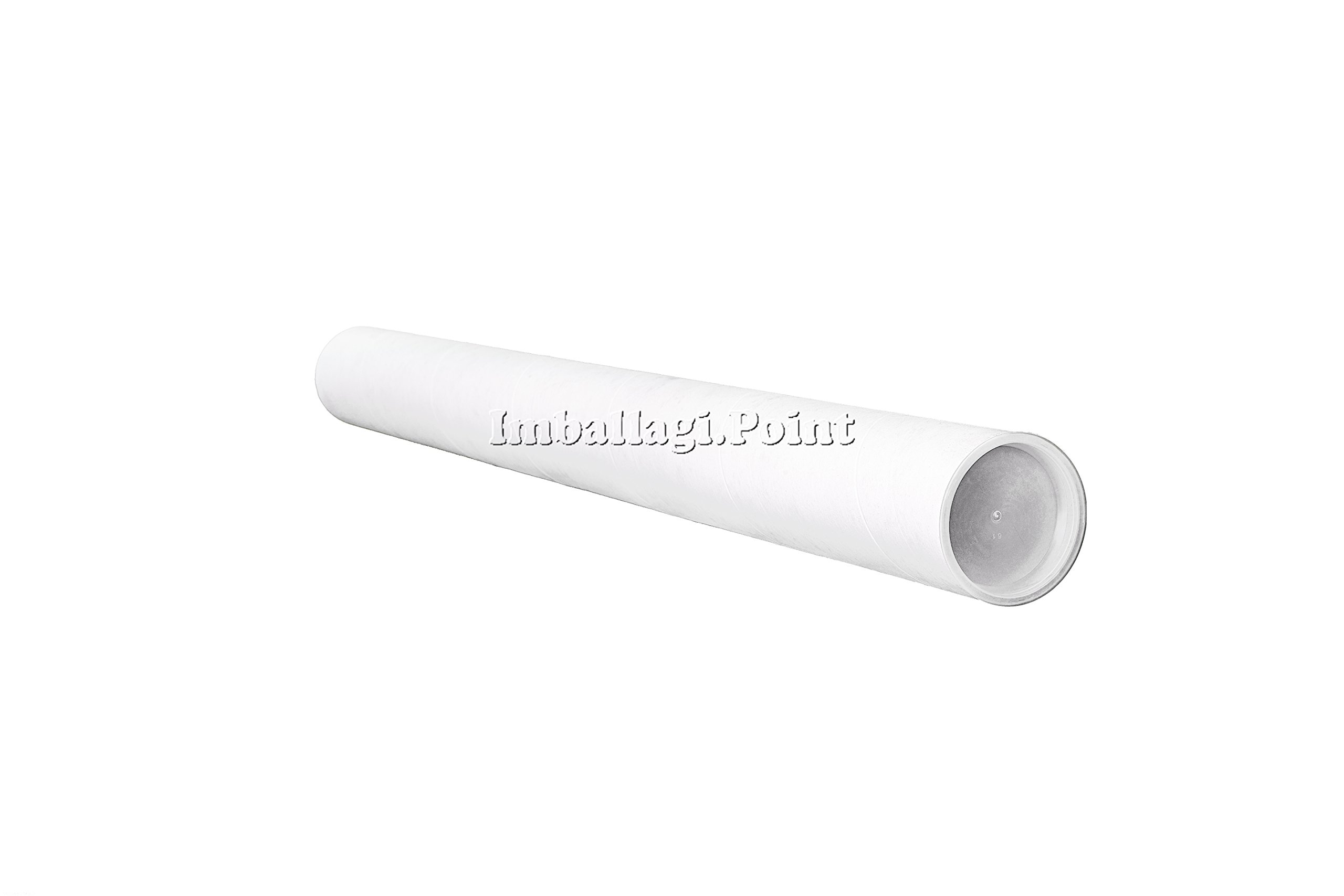 IMBALLAGGI.POINT - PAQUETE DE 20 TUBOS POSTALES DE CARTON CON TAPA ENVIO EMBALAJE CILINDROS ALTURA 330 MM X 40 MM DIÁMETRO POSTER PAPELES DOCUMENTOS FORMATO A3/A4