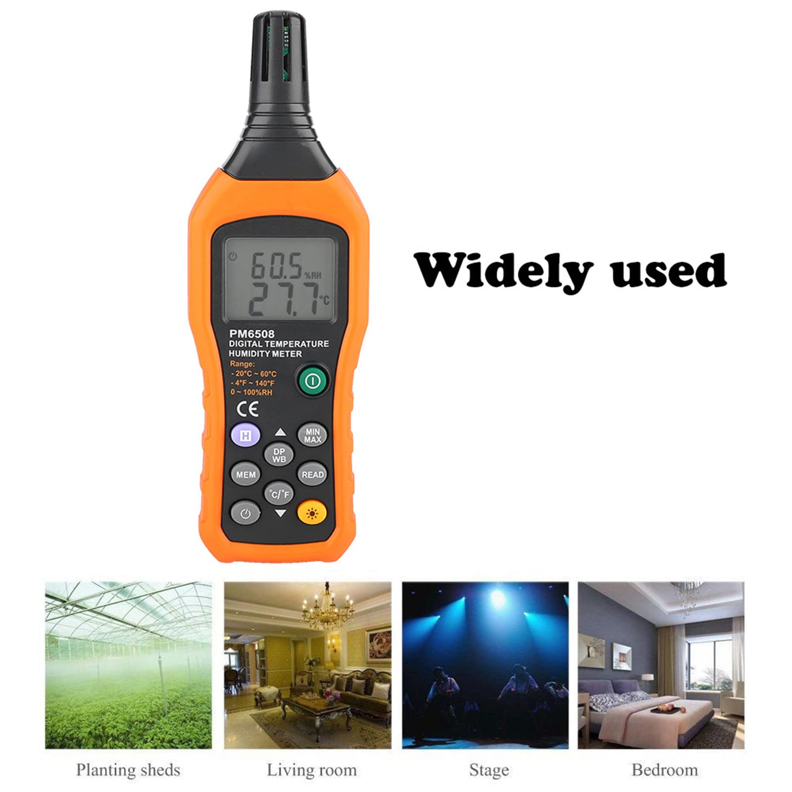 Marhynchus Medidor de Humedad y Temperatura Higrómetro, Pantalla LCD, Función de Retención de Datos, Pantalla Retroiluminada, para Salas de Estar y Oficinas con Salas de Máquinas
