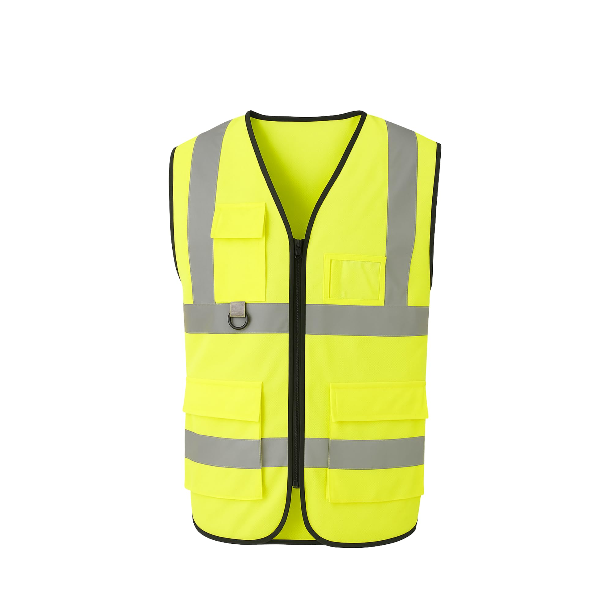 Step Ahead HI VIS VIZ EXECUTIVE SAFETY WAISTCOAT VEST PHONE & ID POCKET (Yellow, L)