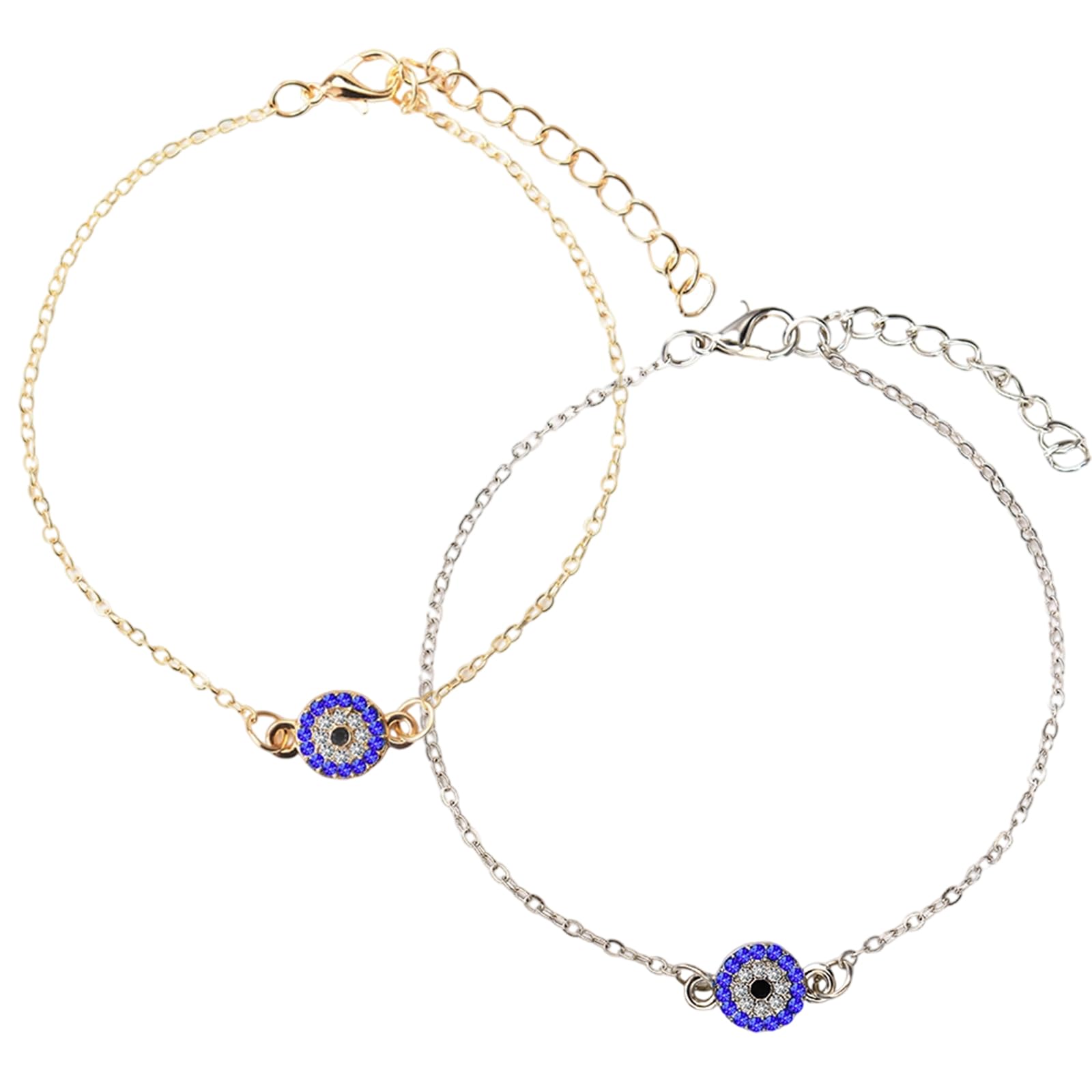 2 Pack Evil Eye Anklet For Woman, Elegant Payal For Women, Silver And Gold Anklets For Women, Adjustable Fancy Anklet For Girls, Trendy Foot Jewelry For Everyday Wear-image-38