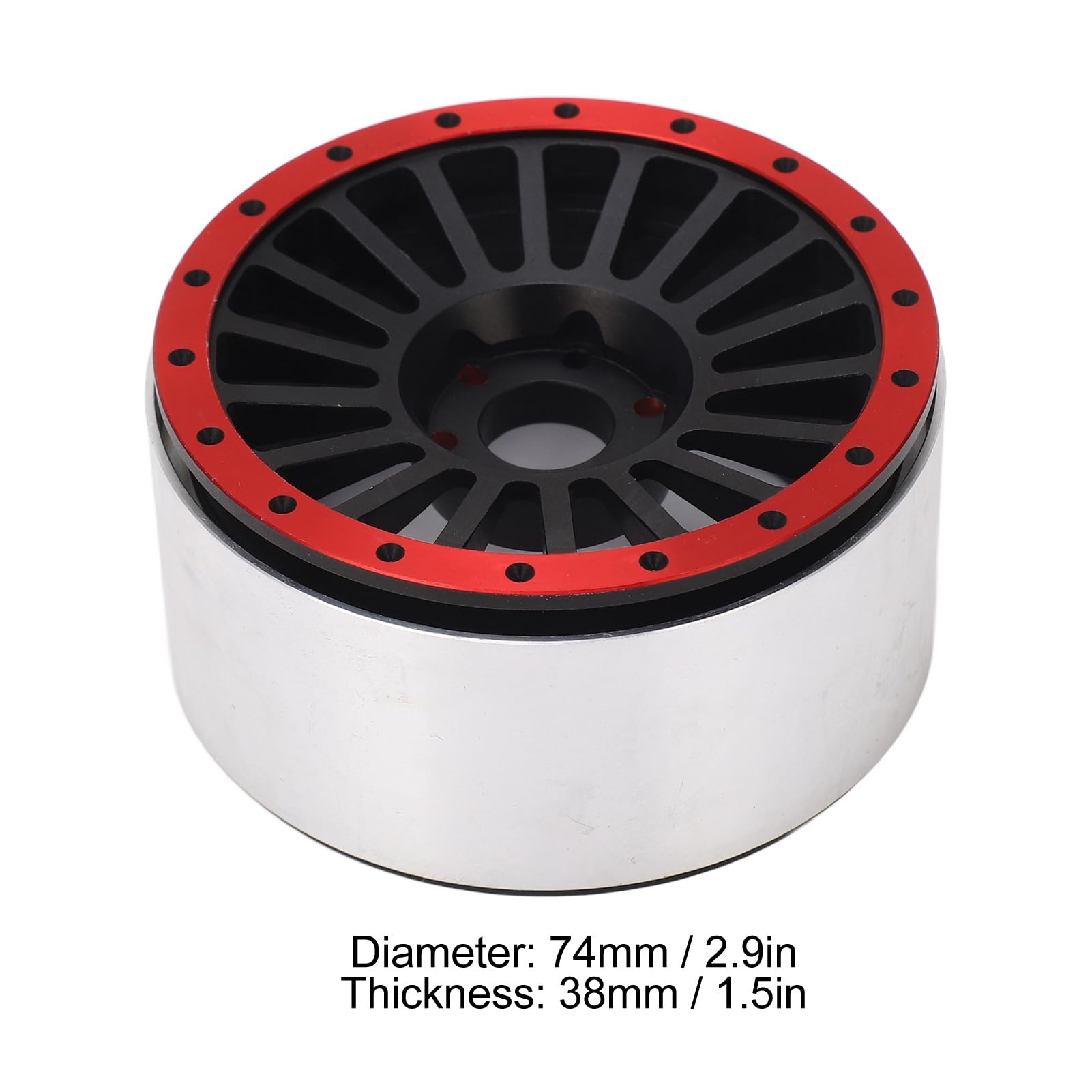 Jante de Roue de Voiture RC, Jante de Roue RC 2,6 Pouces, Installation Facile, Aluminium Durable, 4 Pièces Réutilisables pour Voiture 1/10 RC (Rouge)